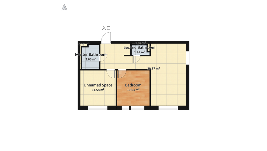 2-ка (прямая) floor plan 65.62