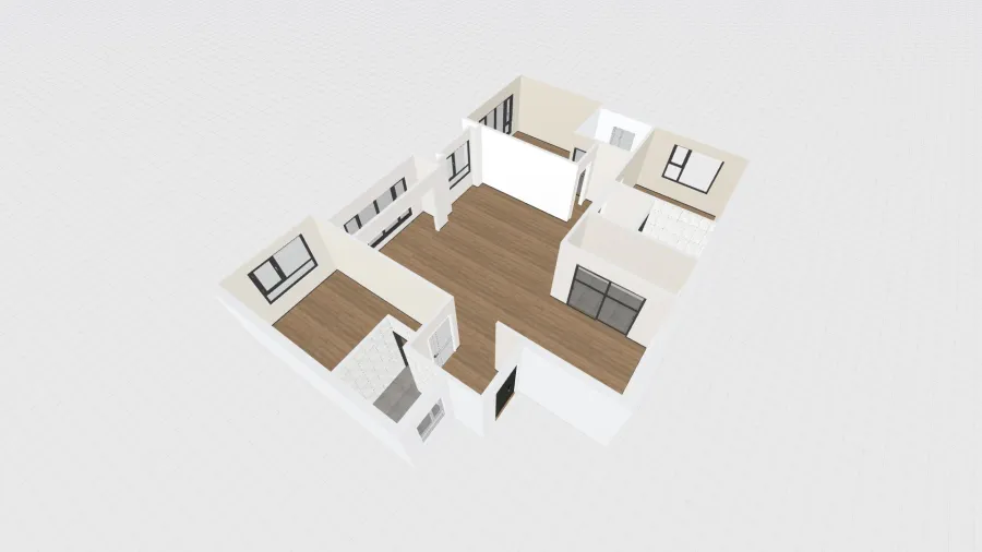 Empty-black-white-grey house 3d design renderings