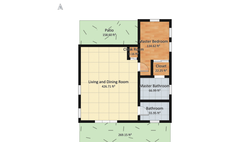 Modern Boho 2B 2B Bungalow floor plan 173.29