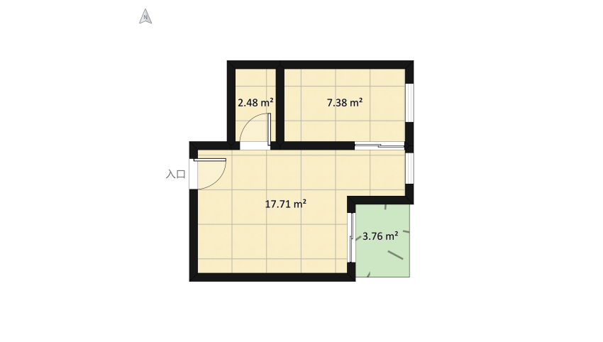 Apto 414 2 floor plan 35.95