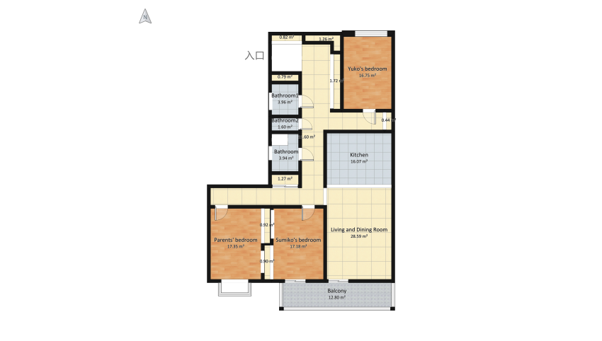 Hikage's  flat floor plan 191.03