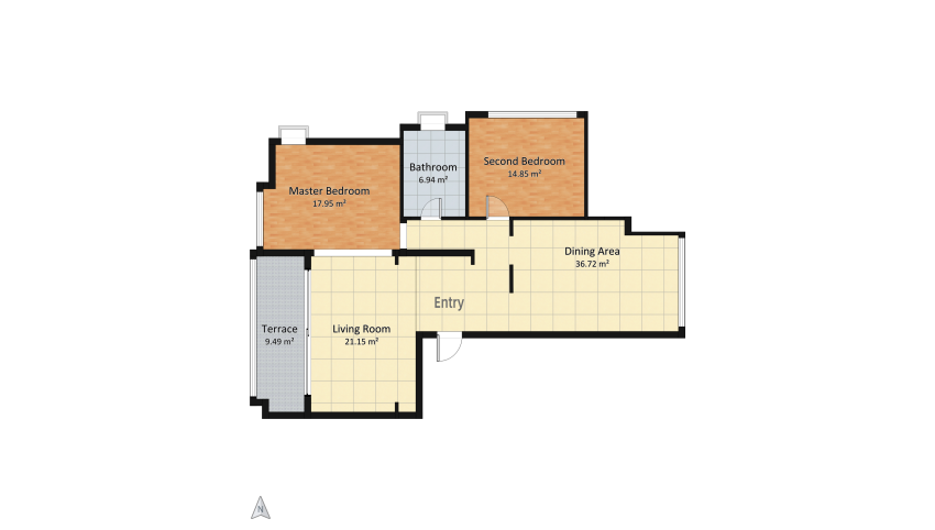 12 Contemporary Two Bedroom Design floor plan 453.88