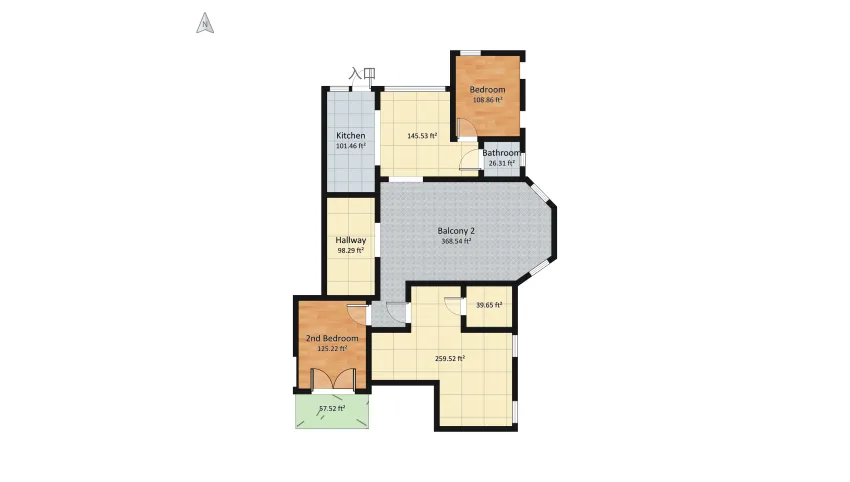Casa de veraneio floor plan 151.79