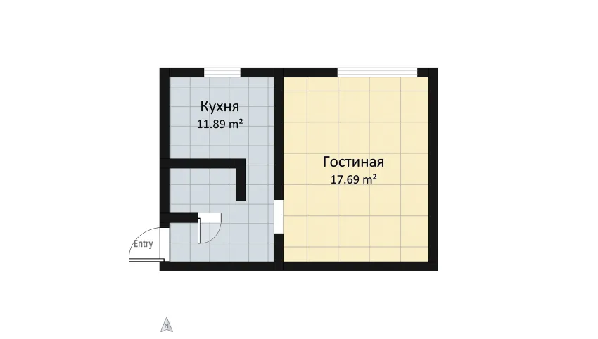 Квартира-28 кв.м. floor plan 31.2