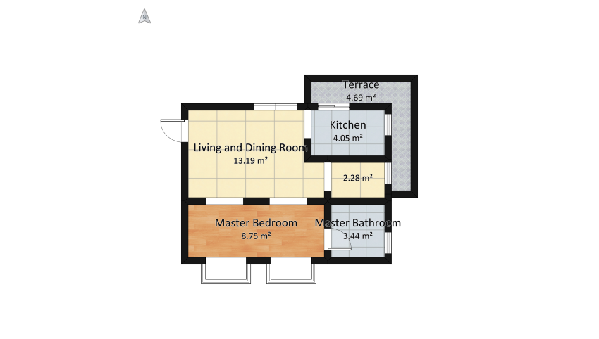 NYC  Small Appartment floor plan 44.58
