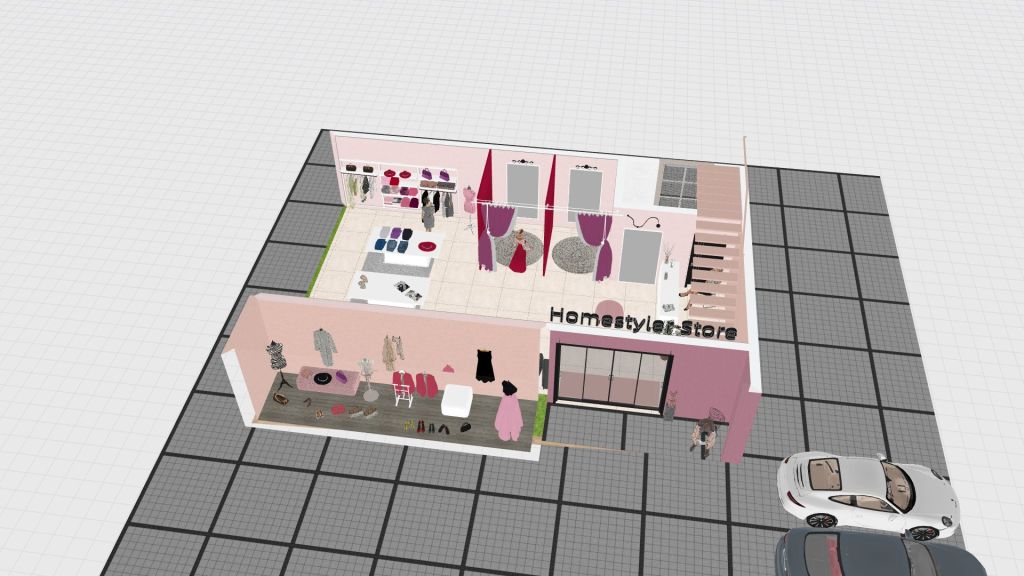 #StoreContest Homestyler Dress Shop 3d design renderings