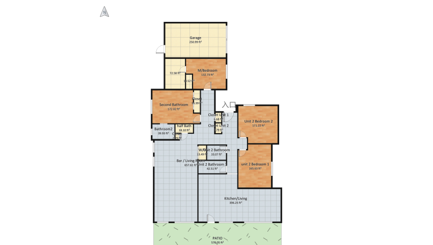 2 bed 2 bath  and 2 bed 2.5 bath other sides Osoyoos floor plan 320.78
