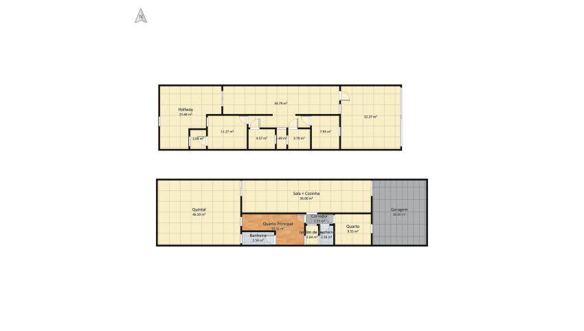 70m 3 quartos floor plan 135.14