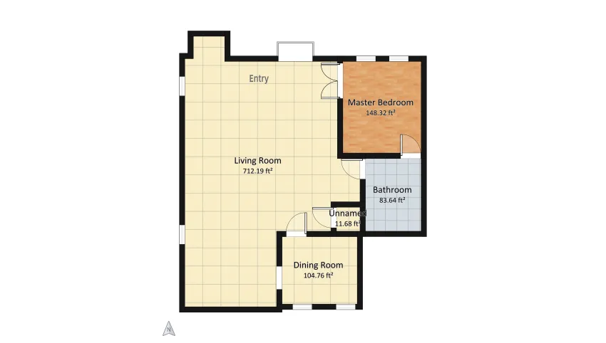 Small Apartment Cool floor plan 98.54