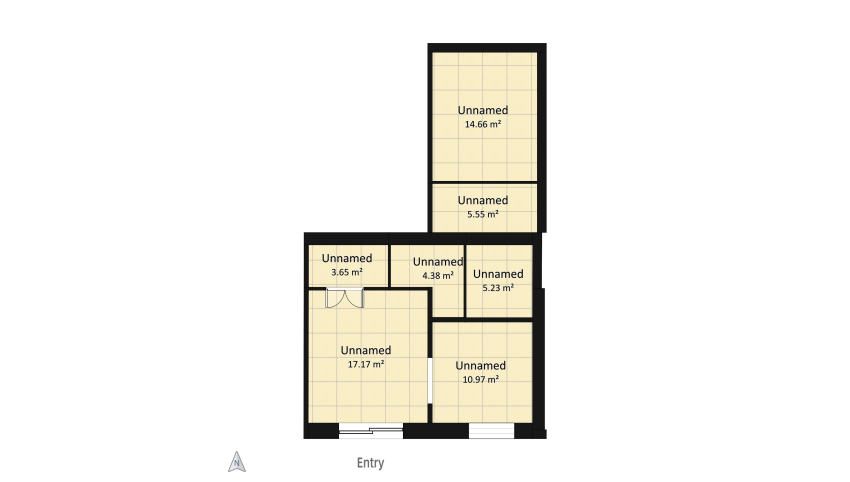 the design project of a three-room apartment floor plan 61.62