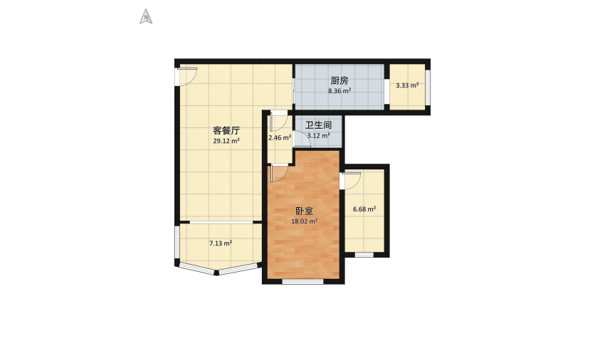 Apartment_for_2 floor plan 88.86