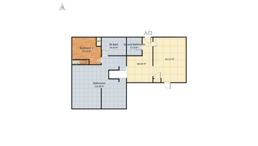 master and 2nd bath floor plan 211.31