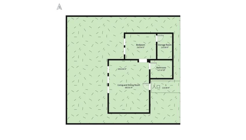 Room 1- Classic Black and White floor plan 866.09