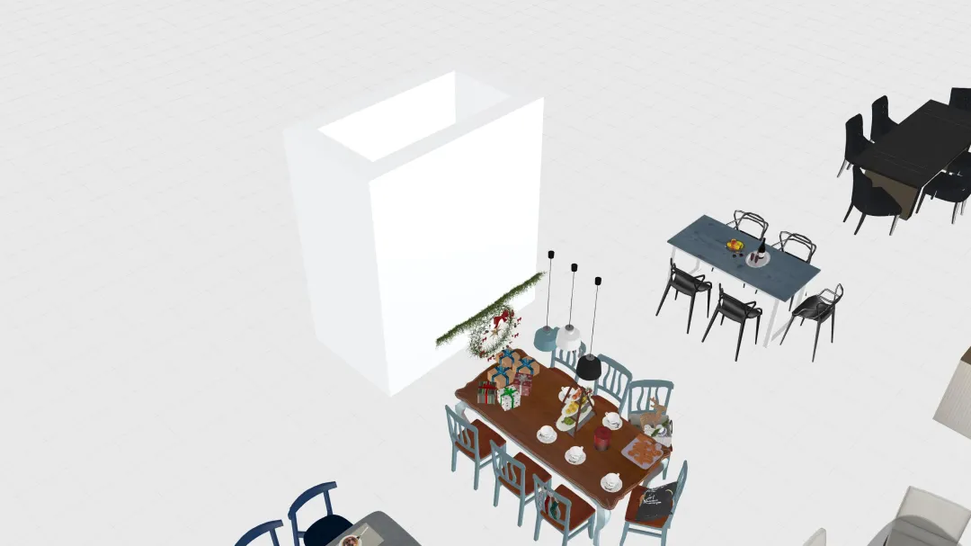 Kitchen-Dining-Bar-Food-Wine 3d design renderings