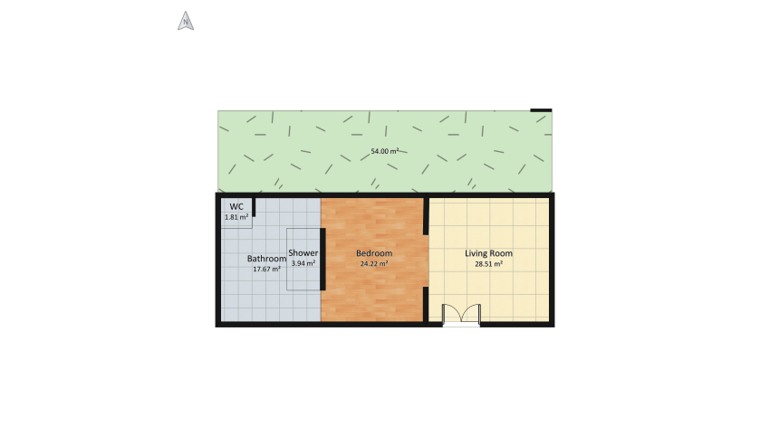 Tahitian hotel bedroom floor plan 136.49