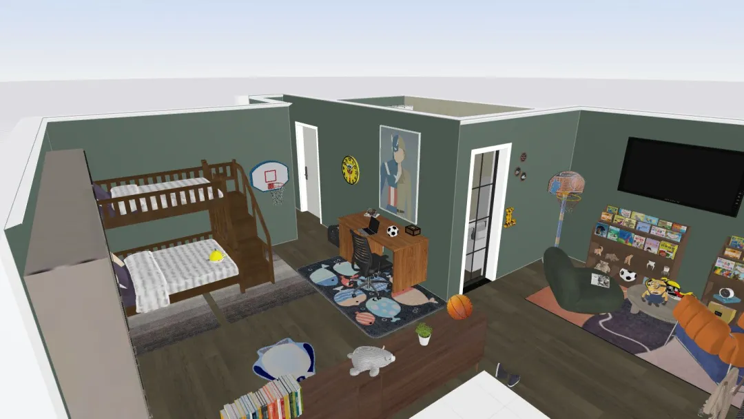 16-Modern Apartment Empt Room_copy 3d design renderings