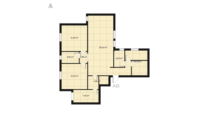 Appartamento moderno floor plan 103.89