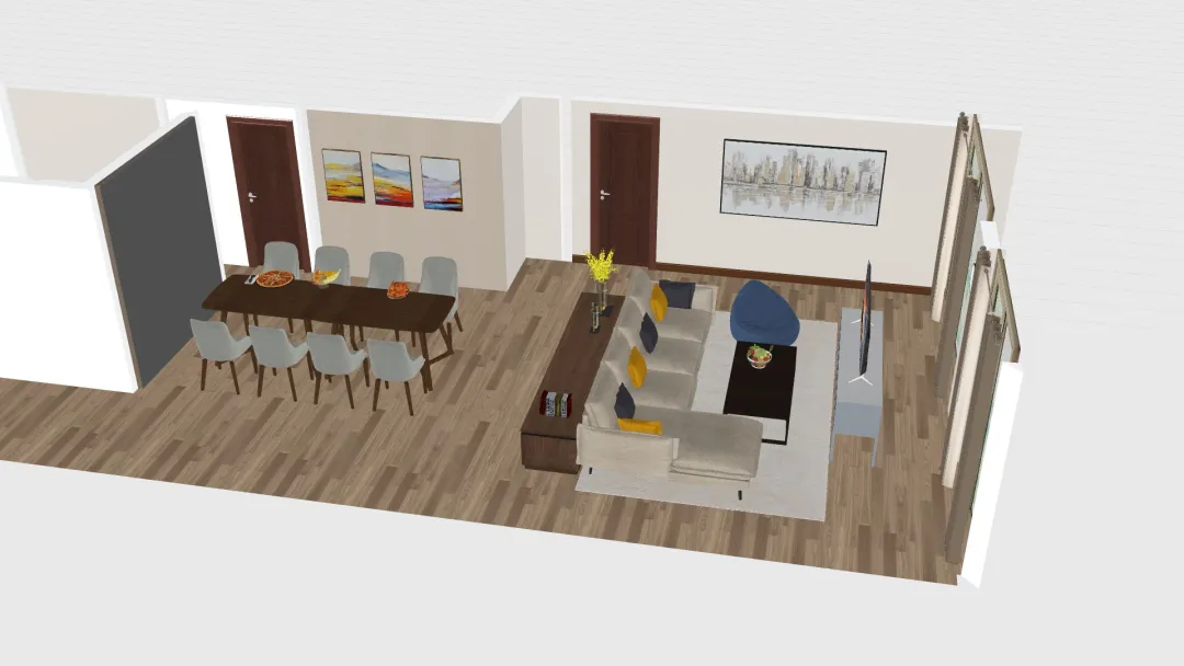 The Fine (Living Room) 3d design renderings