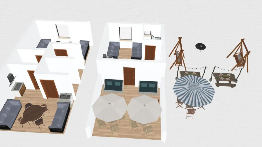 Vikendica tri apartmana 3d design renderings