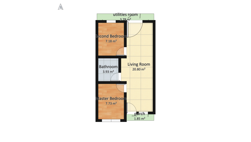 UNIT 1 - 50 sqm for small family floor plan 51.77