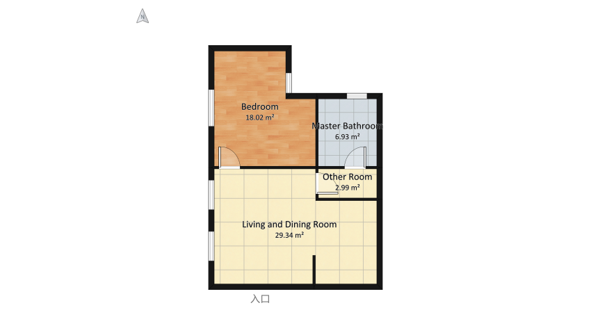 two-room apartment, Centre of Milan, 57mq floor plan 114.59
