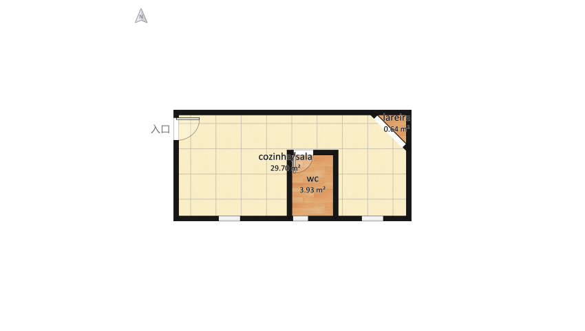 Copy of pequena casa - 1 piso - 1 quarto floor plan 115.92