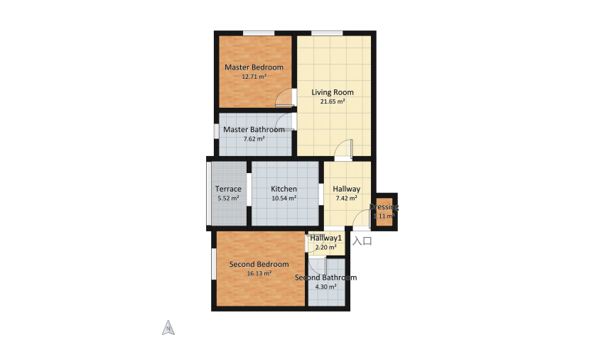 Family apartment floor plan 89.21