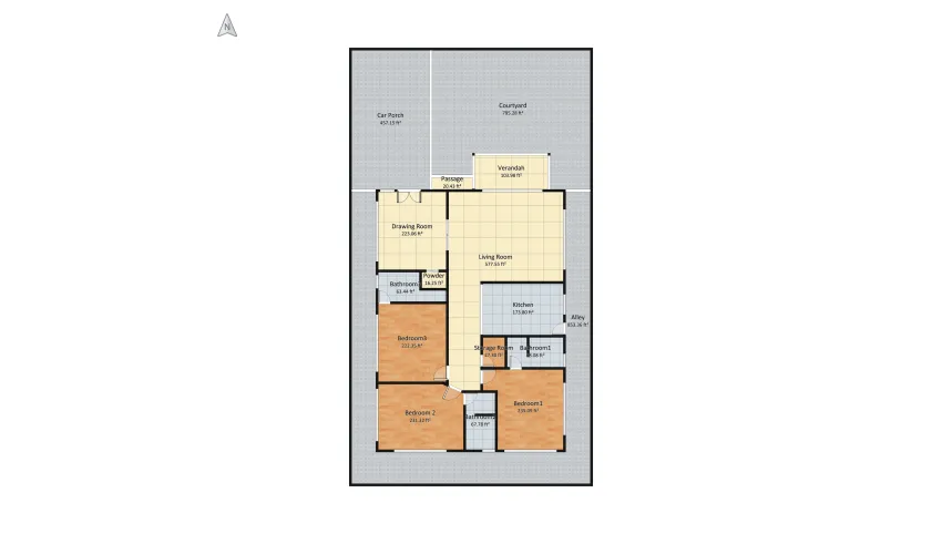 Actual F17 Housing Plan v3 (Three Bed) DD v2 floor plan 411.67