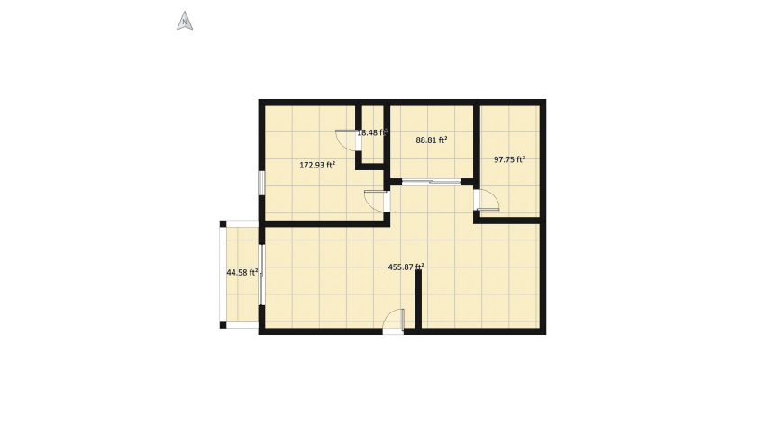 Young women's apartment floor plan 92.97
