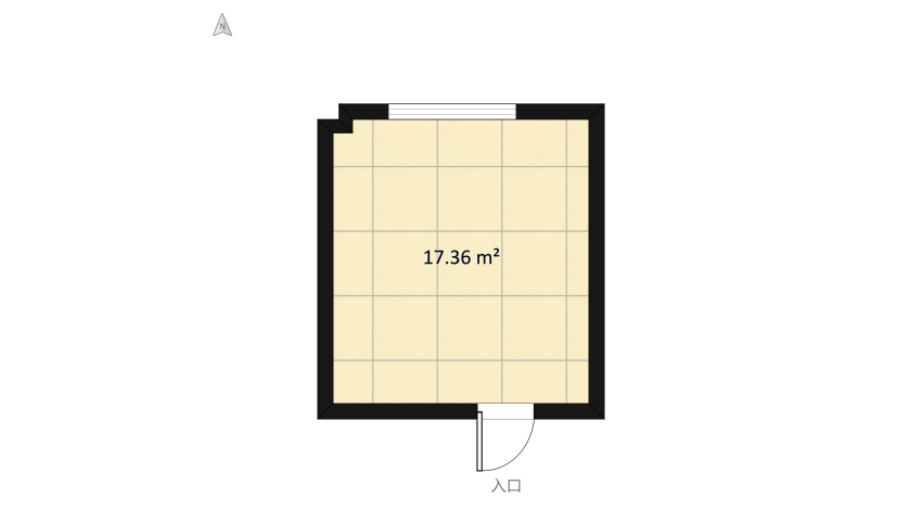 Small Scandinavian Bedroom floor plan 19.42