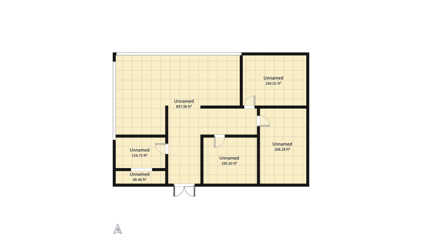 Apartment for roomates floor plan 165.01