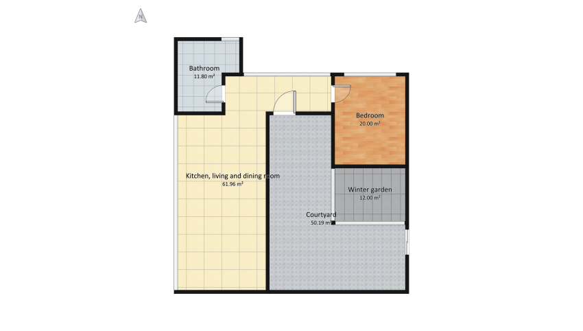 Contemporary house with courtyard floor plan 168.53