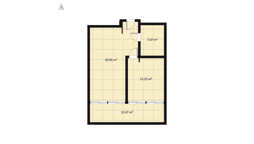 Industrial flat floor plan 74.51