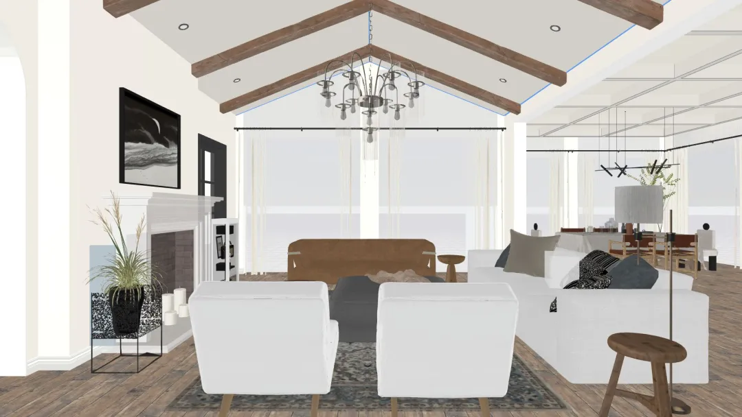 Rustic Gabled Roof 2-Bedroom Design 3d design renderings