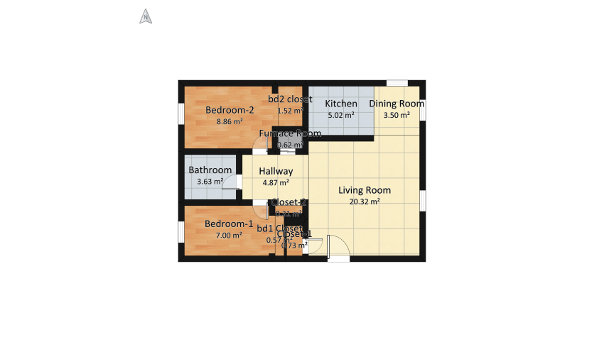 Opulent Apartments floor plan 66.26