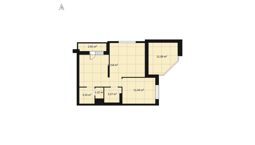 Двухкомнатная квартира Ванная 2 floor plan 73.75