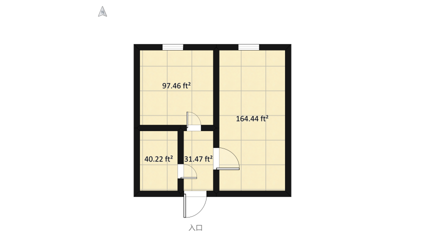 Design project of a one-room apartment by Anastasia Smirnova floor plan 36.51