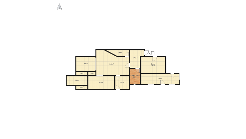 Dos casitas simetricas floor plan 486.22