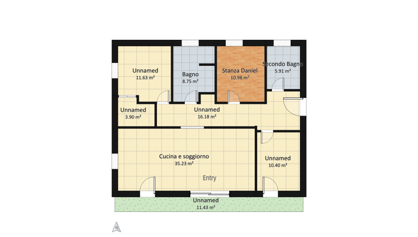 Casa Nuova Primo piano floor plan 114.35