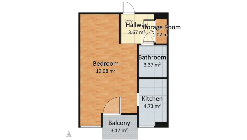 Small Swedish Apartment floor plan 35.94