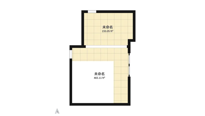 Double floor Japandi room floor plan 64.87