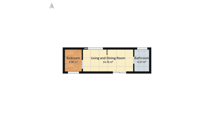 Tiny House Pastel Chic Interior Design floor plan 27.81