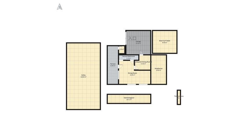 casa 2 pisos pequeña floor plan 242.34