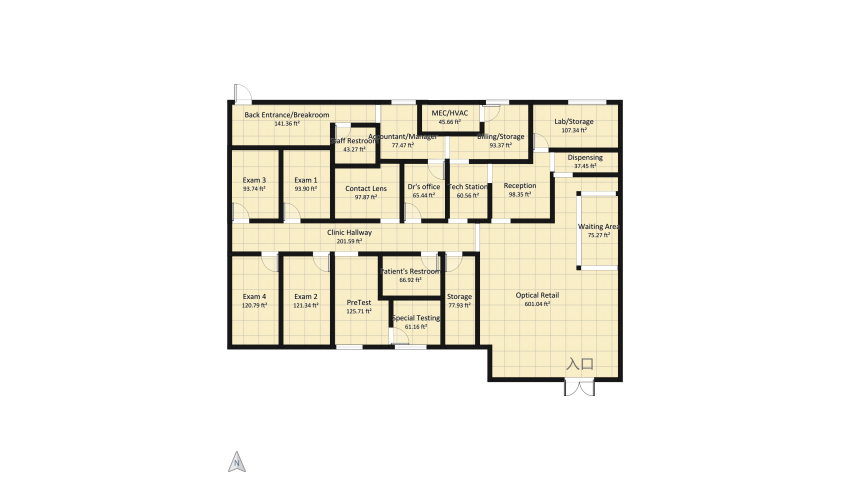 moving reception/billing/accountant and swap lab floor plan 235.56