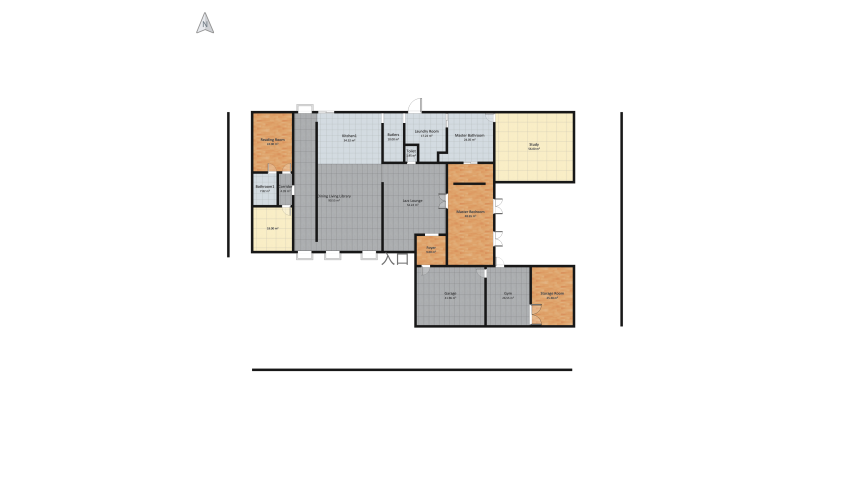 2022 House - rooms and doors floor plan 535.72