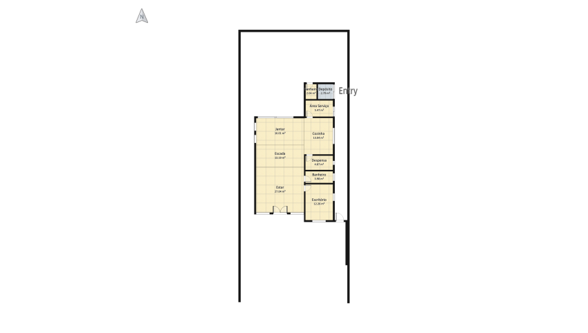 Casa Atibaia - Principal - Escada U - Central floor plan 2276.55