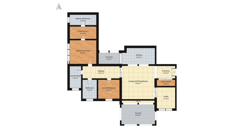 Renovated historic apartment floor plan 262.49