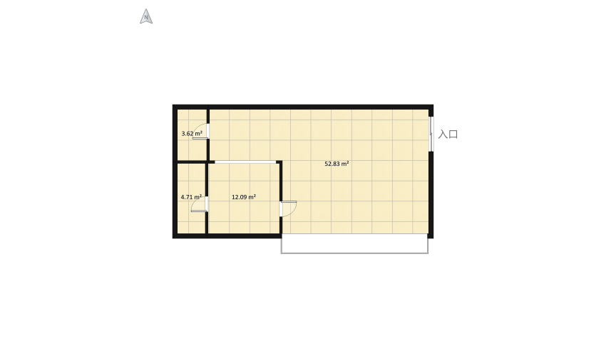 Room 1- Classic Black and White floor plan 79.76