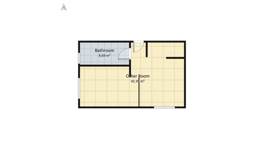 Monolocale floor plan 55.12