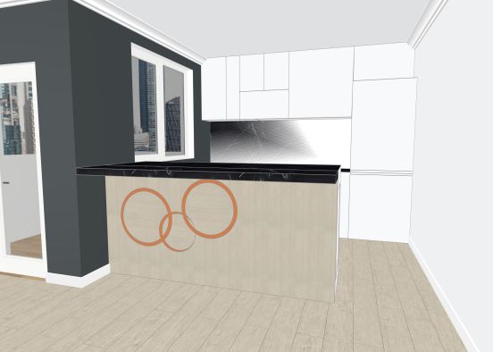 Kitchen 22m2 Design Rendering